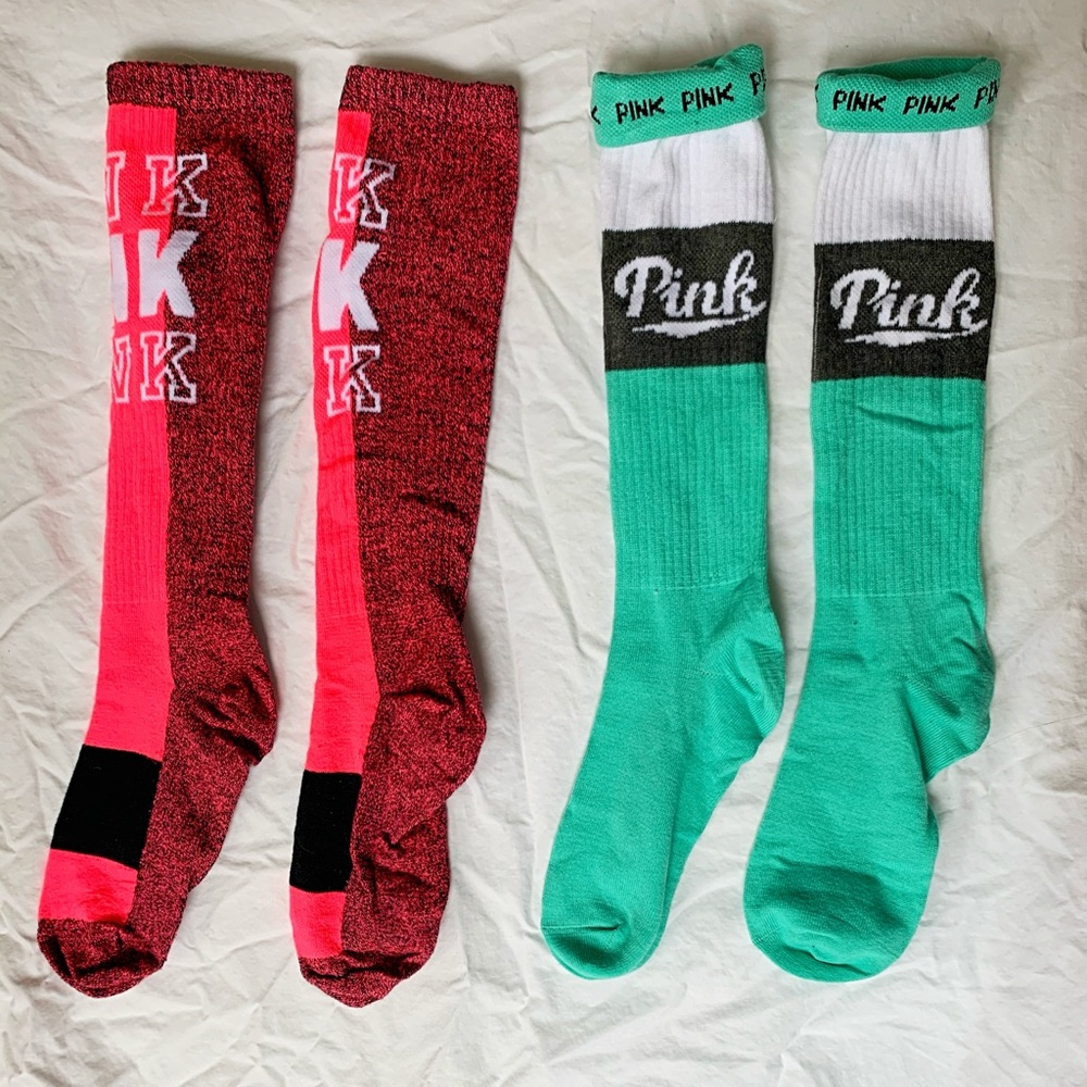 2 Pairs of PINK Long Socks